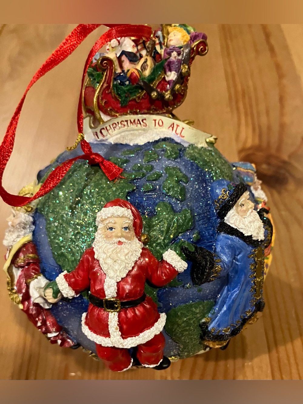 EUC Christopher Radko Santas Around The World Resin Christmas Ornament Vintage